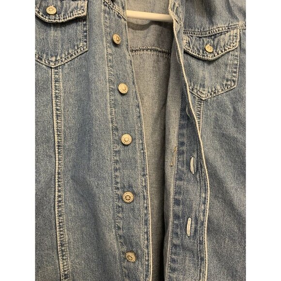 Vintage PSC Denim Vest Western Star Button 100% Cotton Large - Picture 3 of 10